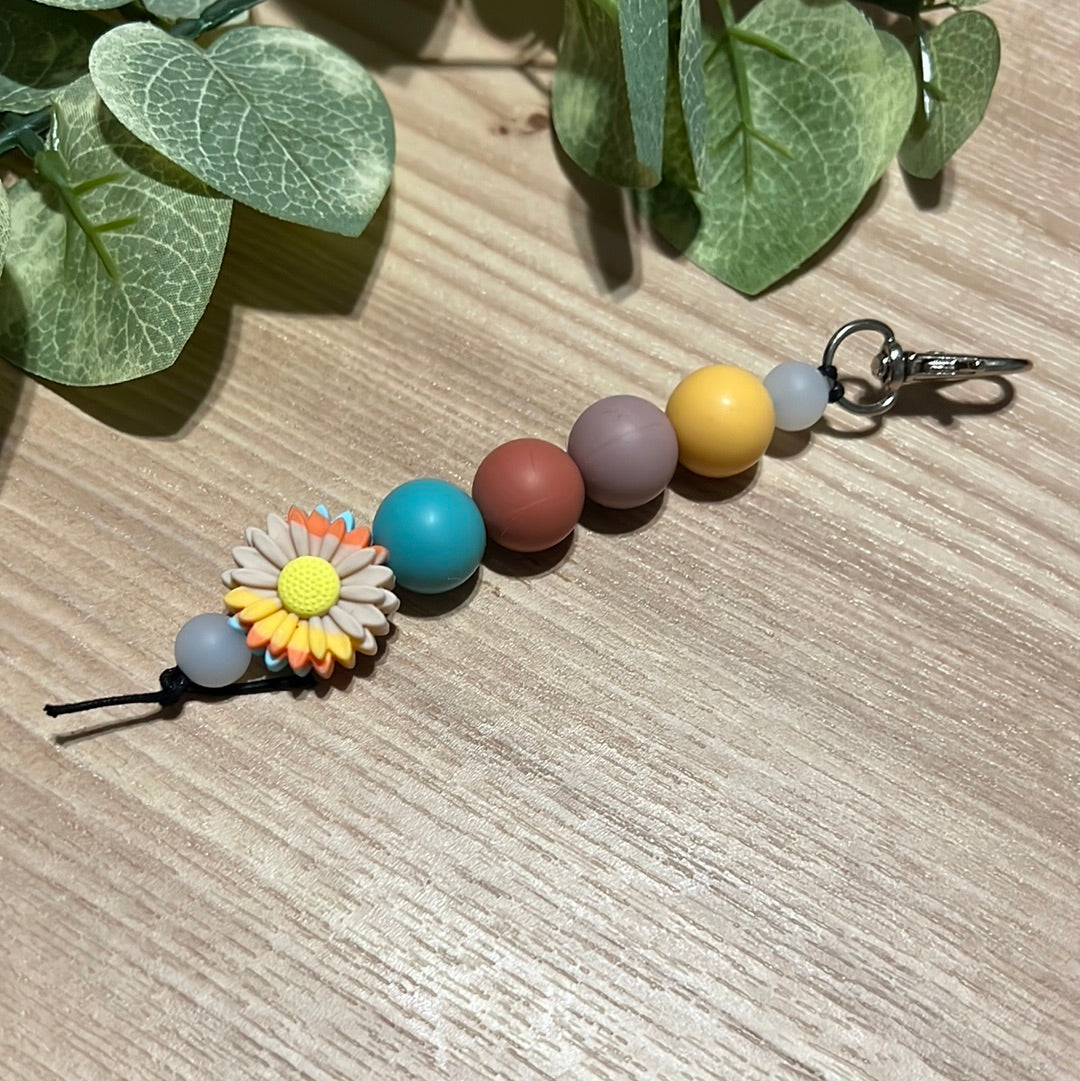 Colorful Daisy Keychain